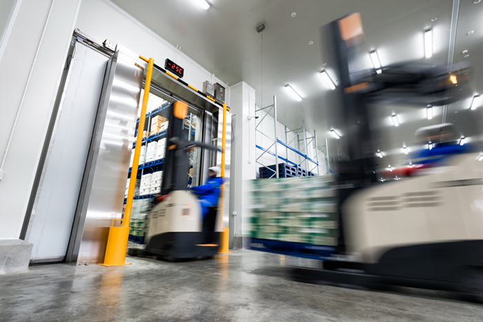 Pallets of pharmaceutical product being loaded into a cold room